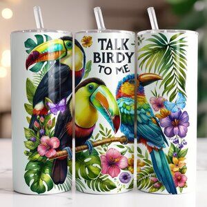 Cool Tropical Birds Tumbler Gift Set